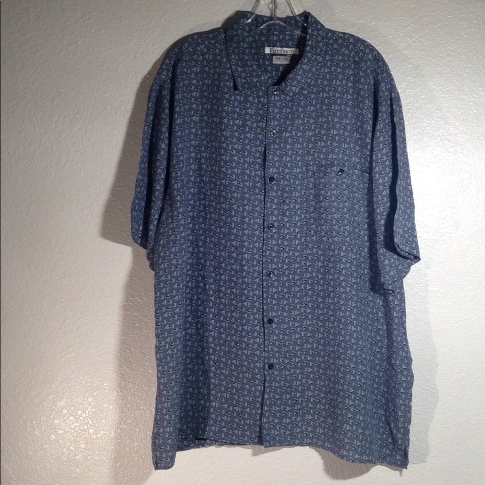 FINAL MARKDOWN Men's Firethorn Silver SS Button Down shirt large